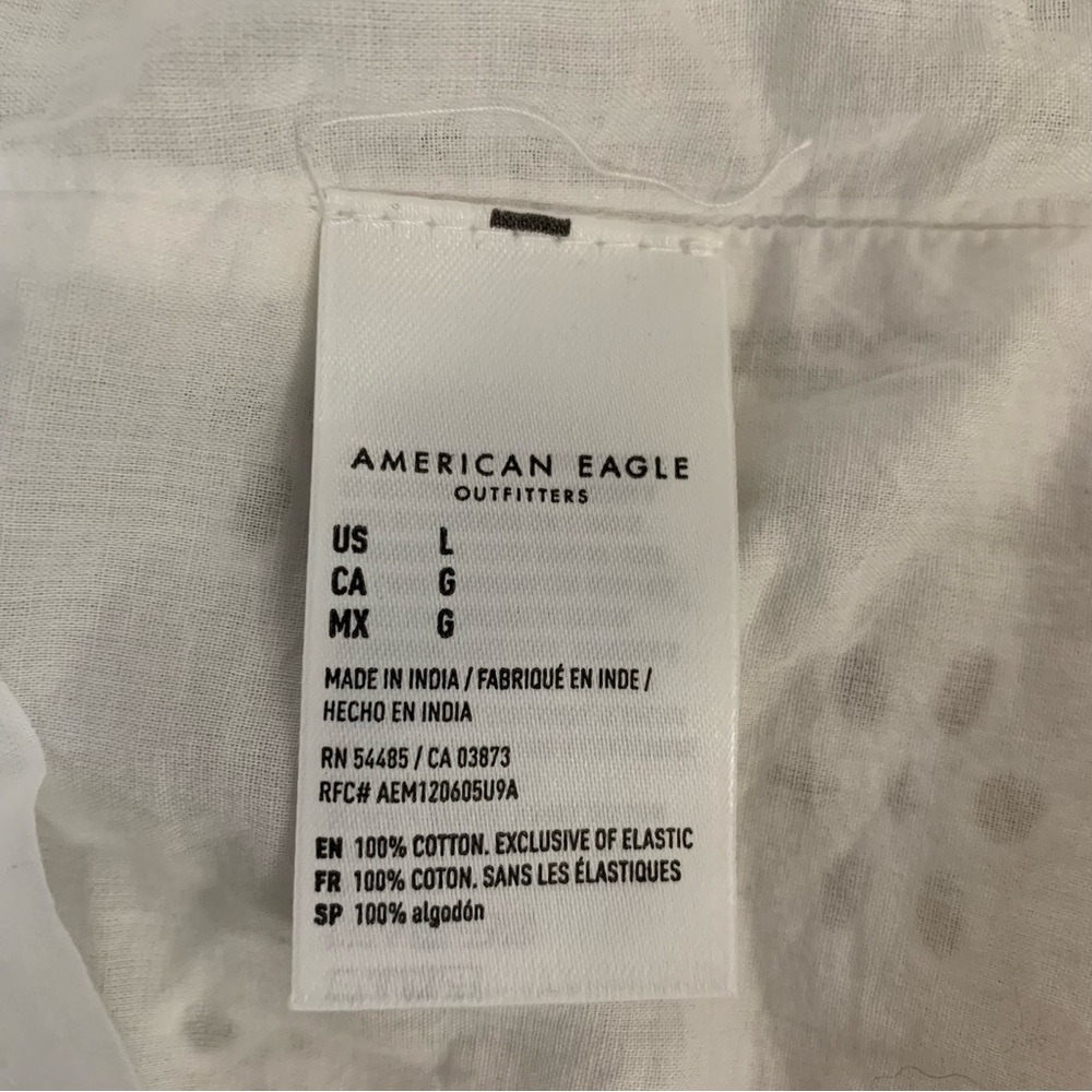 American Eagle Eyelet dress women’s L white babydoll beach cute lined Cotton NWT - Picture 7 of 9